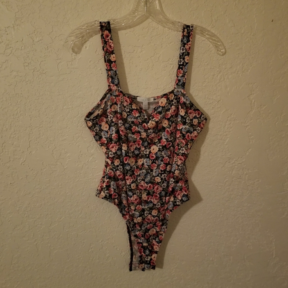 Floral snap tank one piece